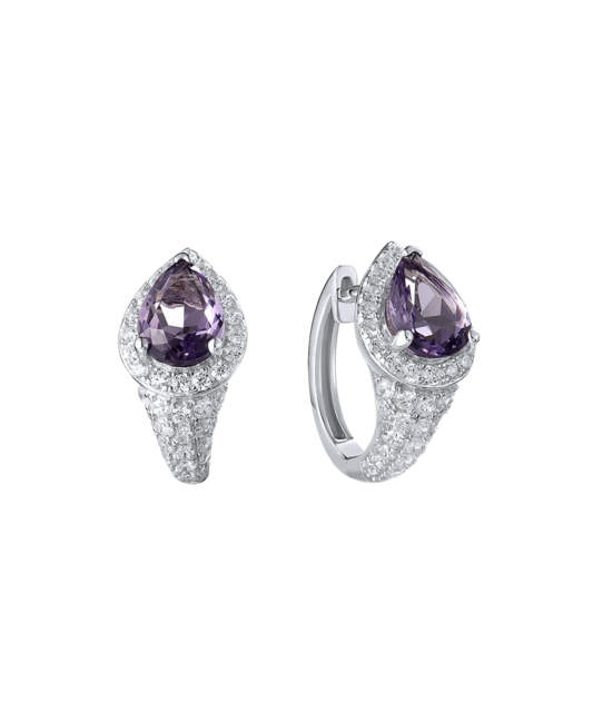 Серьги из серебра с цирконами