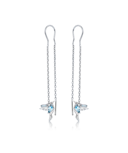 Серьги из серебра с цирконами