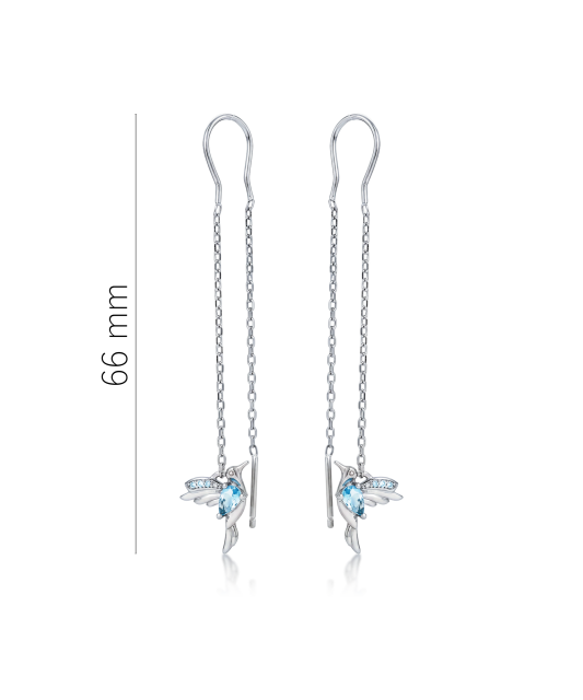 Серьги из серебра с цирконами