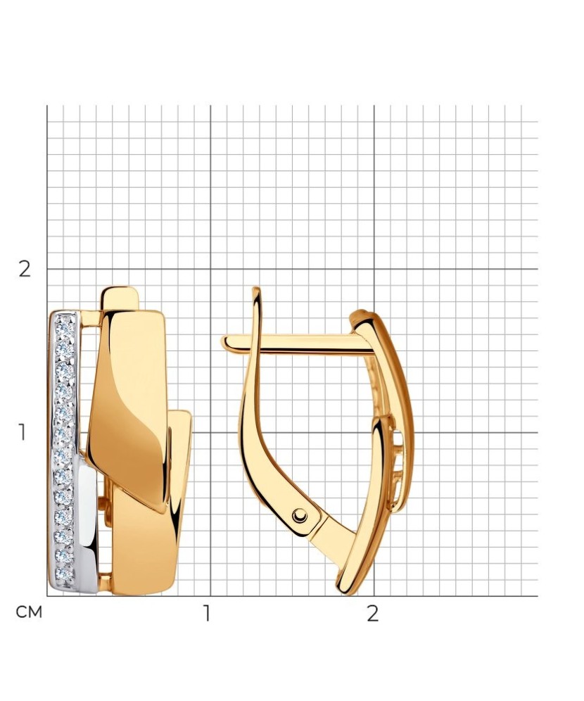Auksiniai auskarai su cirkoniais - Auksiniai auskarai - Goldinga