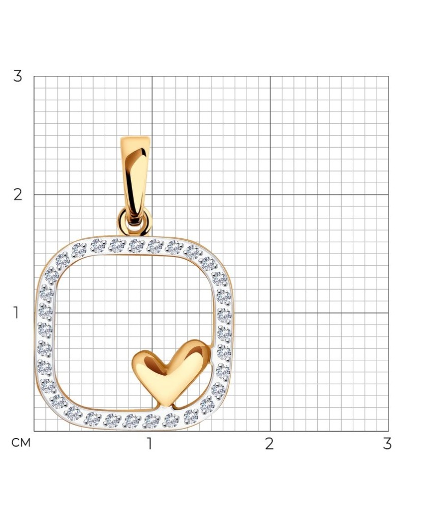 Auksinis pakabukas su cirkoniais Goldinga S036225