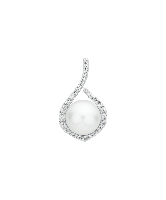 Серебряная подвеска с жемчугом и цирконами