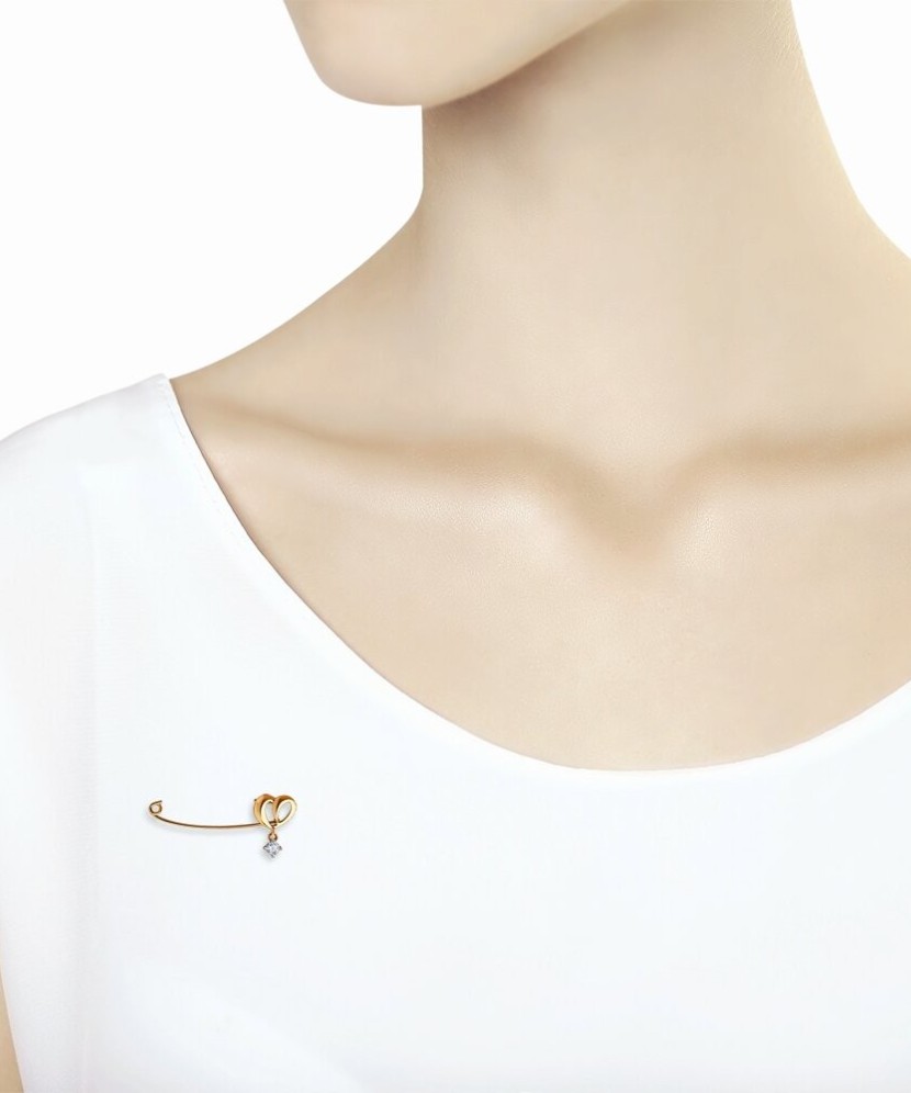 Kuldpross tsirkooniga "Süda" - Prossid - Goldinga