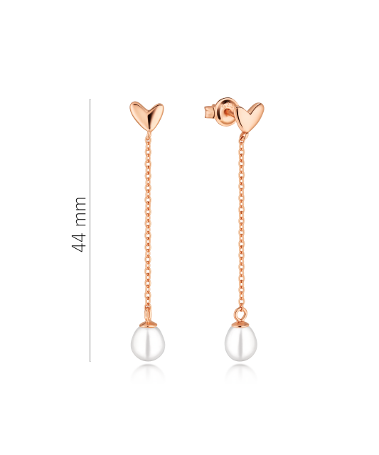 Позолоченные серебряные серьги с жемчугом