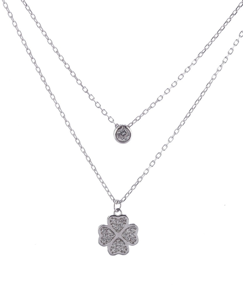 Kahekordne hõbekett tsirkoonist ripatsitega - Hõbedast kaelaketid - Goldinga