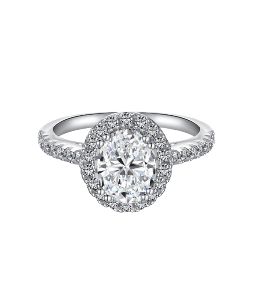 Hõbedast sõrmus moissaniitidega 1,5CT