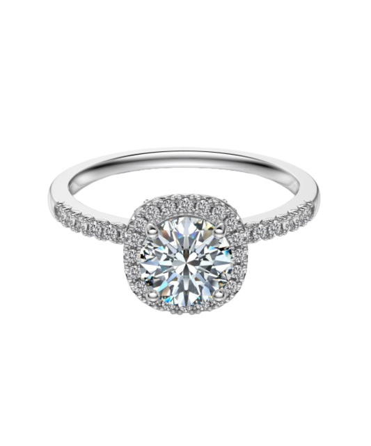 Серебряное кольцо с муассанитами 1 карат