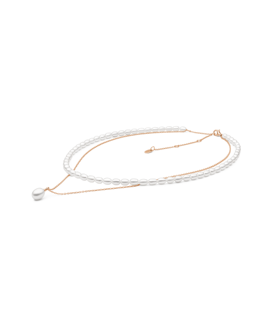 Позолоченная серебряная цепочка с жемчугом