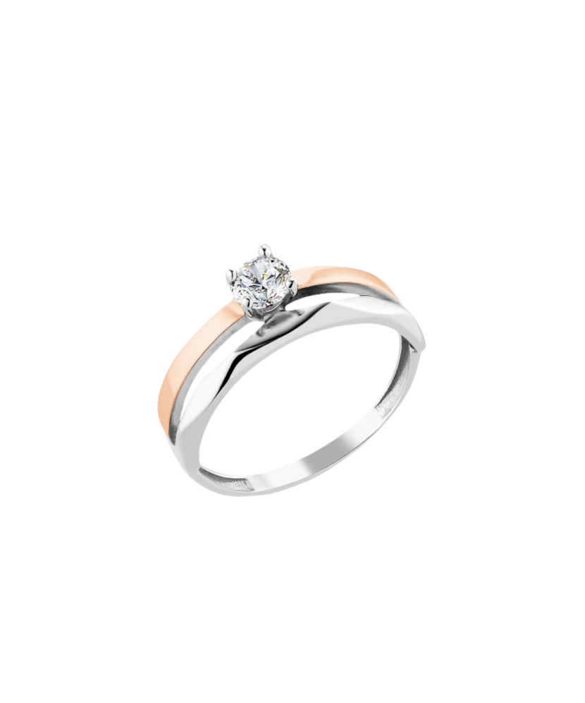 Кольцо из позолоченного серебра с цирконами