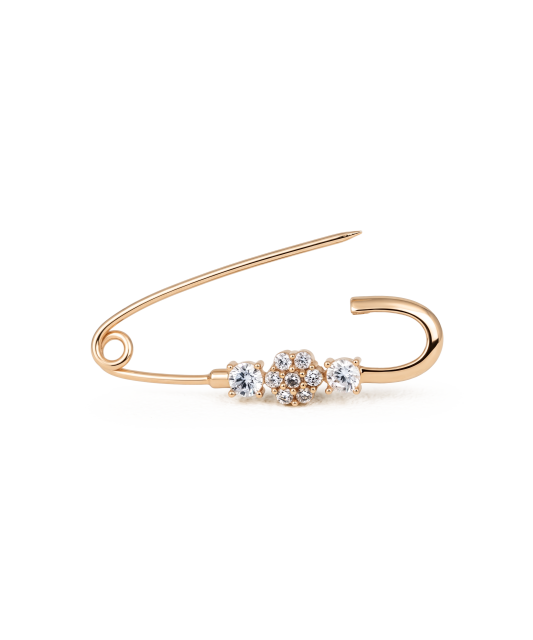 Золотая брошь с цирконами