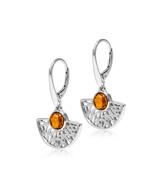 Серьги из серебра с янтарём