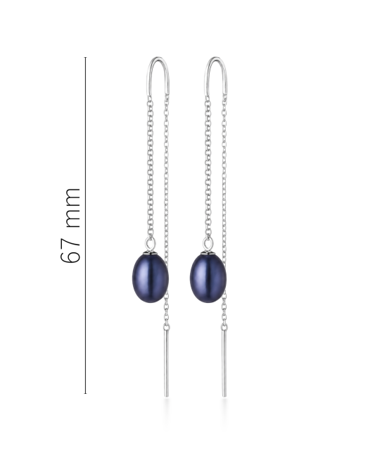 Серьги из серебра с жемчугом