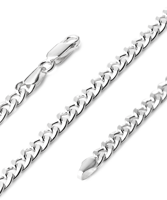 Hõbedast “Curb” kaelakett 4 mm