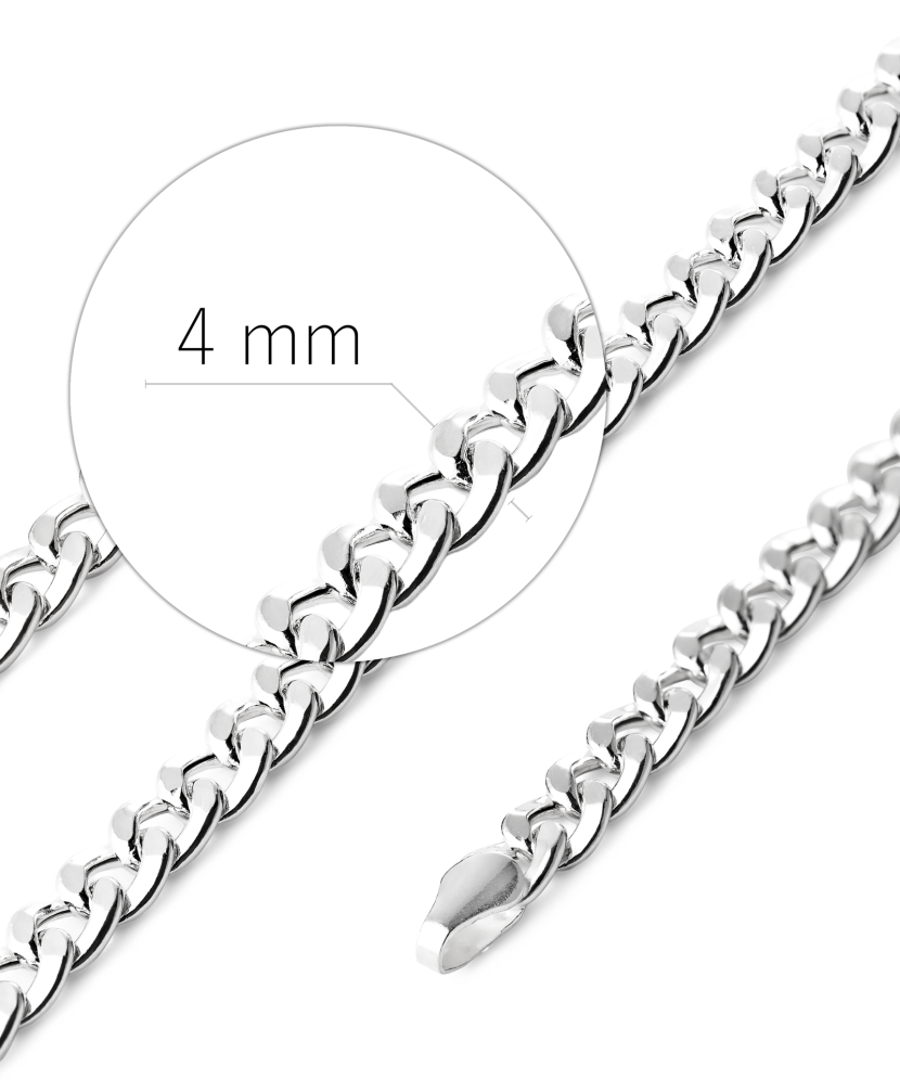 Hõbedast “Curb” kaelakett 4 mm