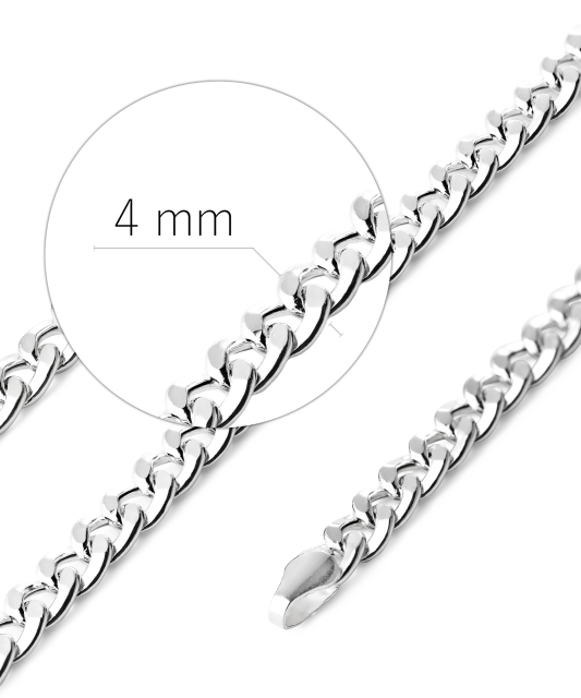 Hõbedast “Curb” kaelakett 4 mm