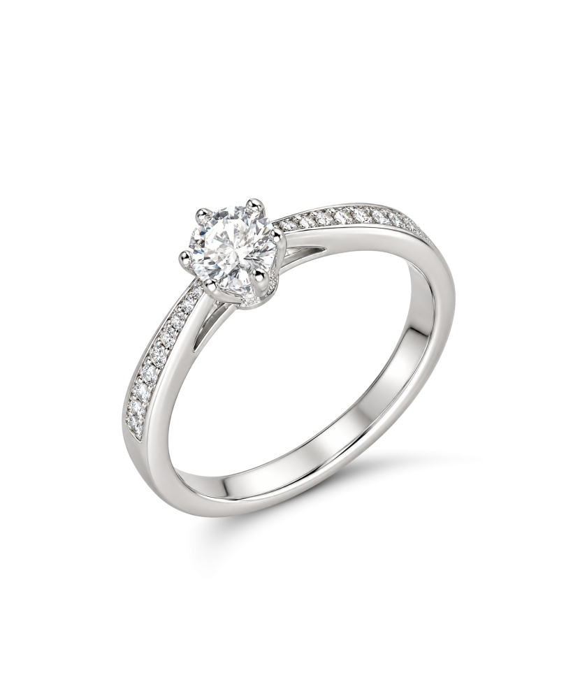 Hõbedast sõrmus moissaniitidega 0.5ct