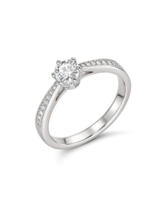 Hõbedast sõrmus moissaniitidega 0.5ct
