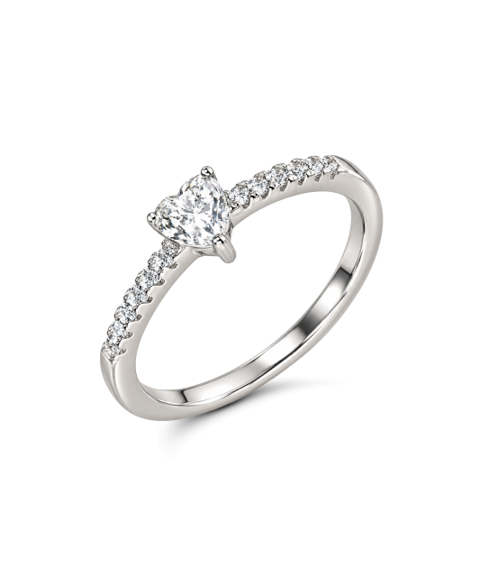 Hõbedast sõrmus moissaniitidega “Süda” 0.5ct