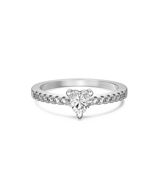 Серебряное кольцо с муассанитами «Сердечко» 0.5ct