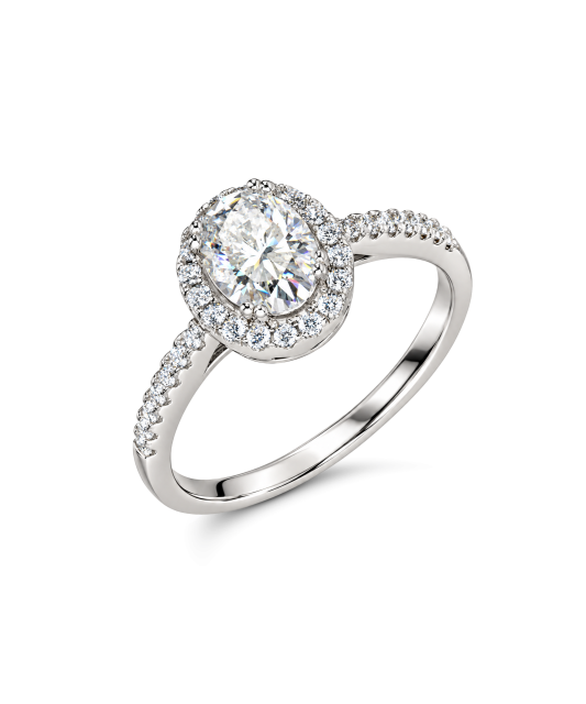 Hõbedast sõrmus moissaniitidega 1.5ct