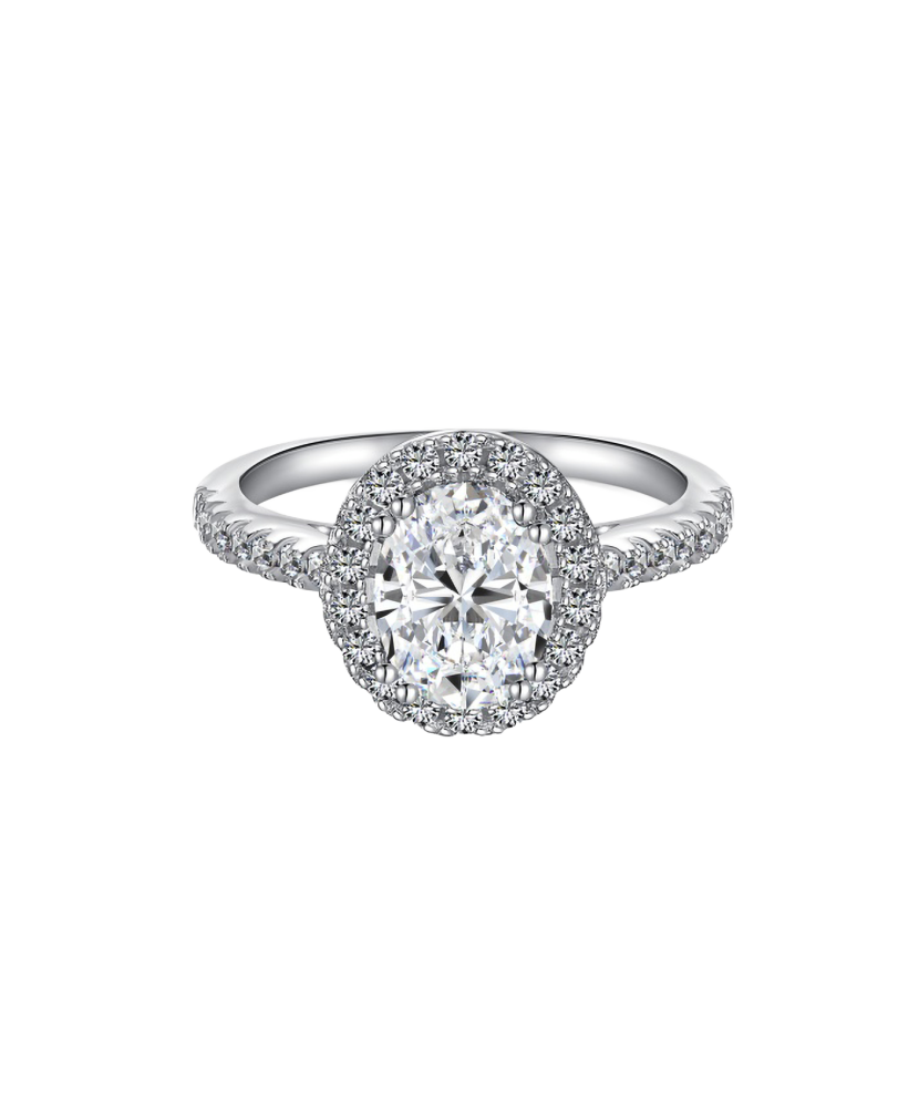 Hõbedast sõrmus moissaniitidega 1.5ct