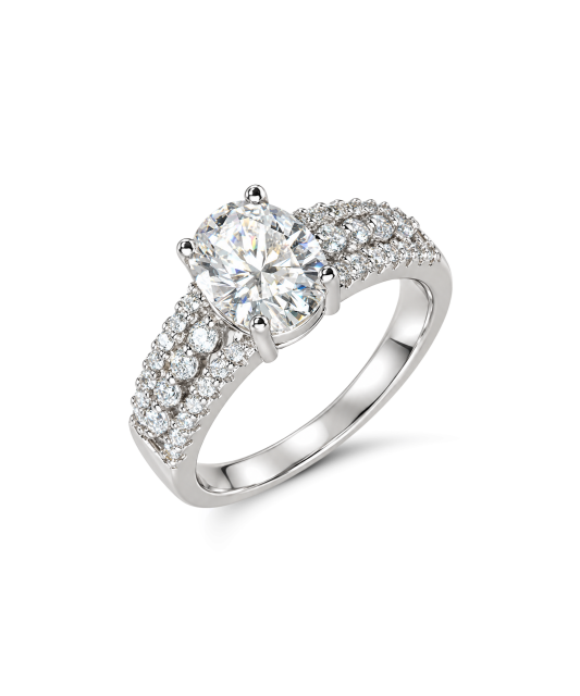 Серебряное кольцо с муассанитами 2ct