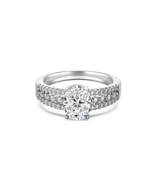 Серебряное кольцо с муассанитами 2ct