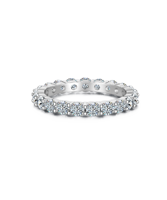 Серебряное кольцо с муассанитами 2ct