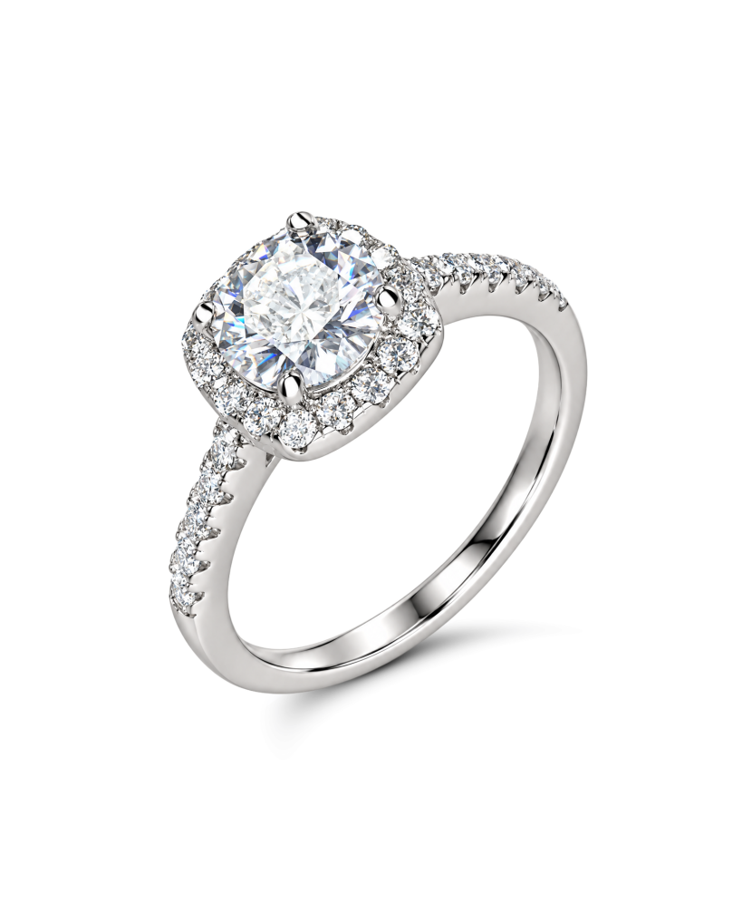 Hõbedast sõrmus moissaniitidega 1.2ct