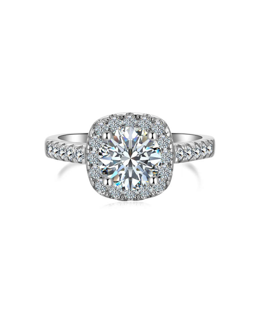 Hõbedast sõrmus moissaniitidega 1.2ct
