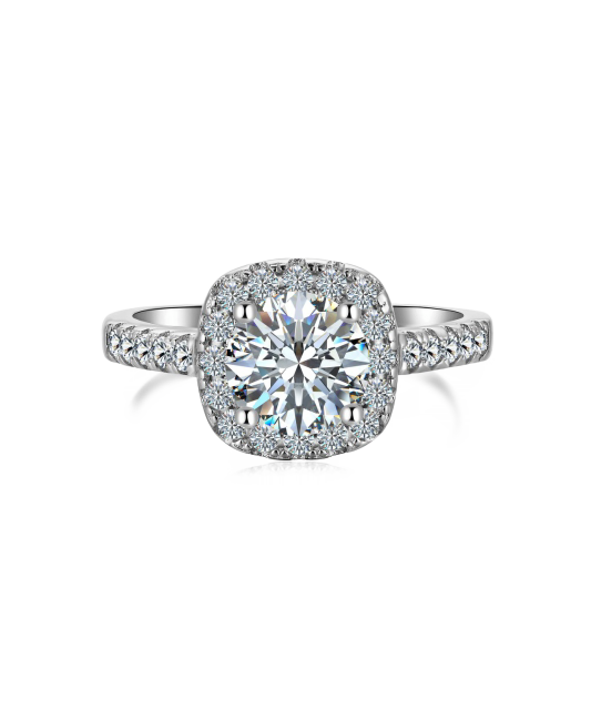 Hõbedast sõrmus moissaniitidega 1.2ct