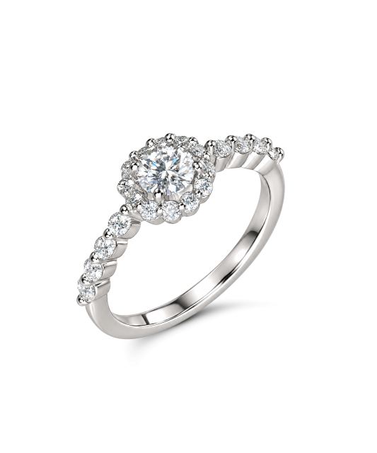 Hõbedast sõrmus moissaniitidega 0.86ct
