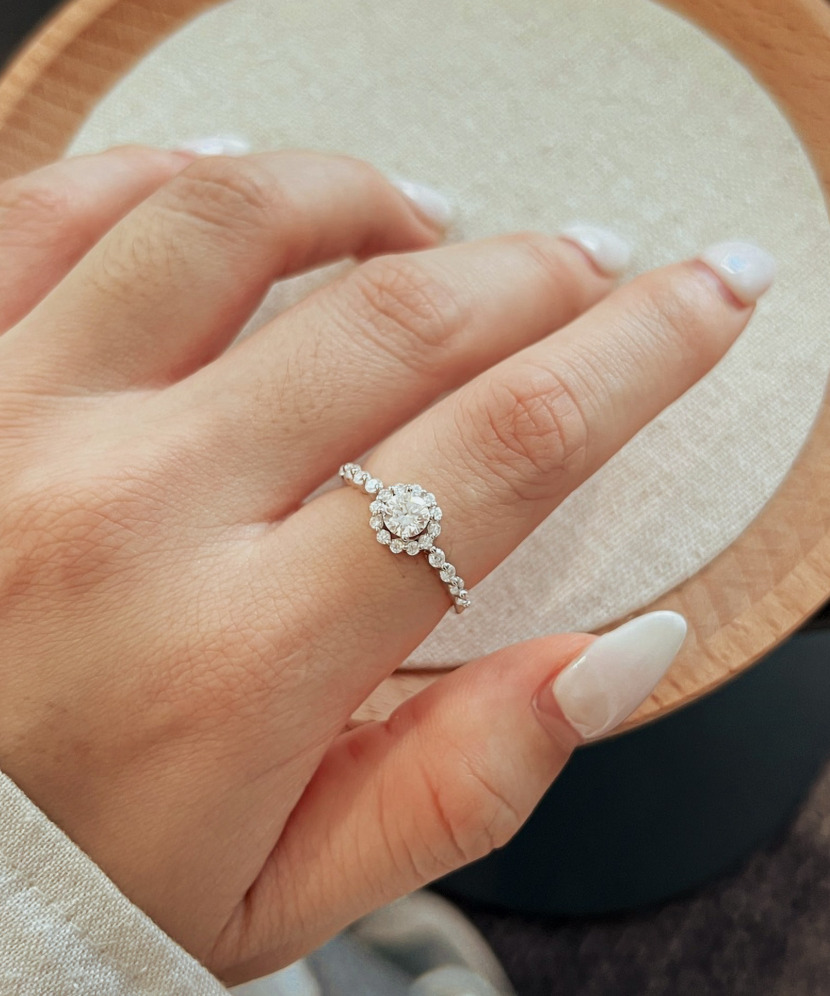 Серебряное кольцо с муассанитами 0.86ct
