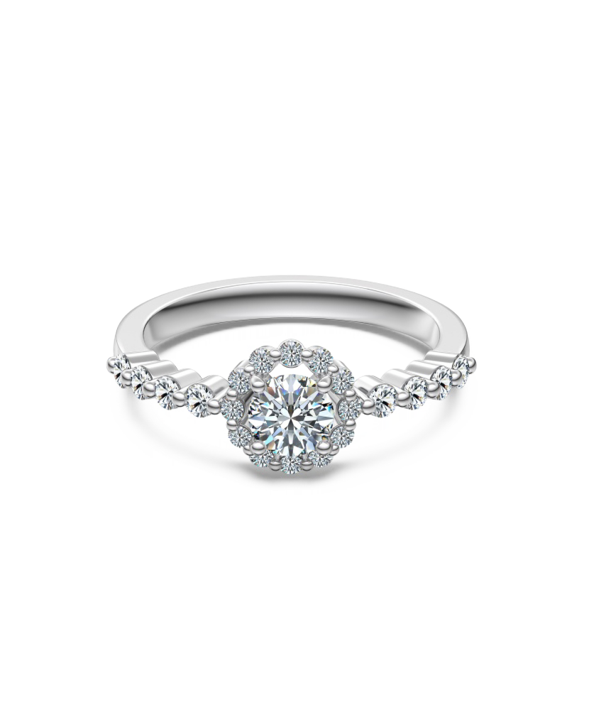 Серебряное кольцо с муассанитами 0.86ct