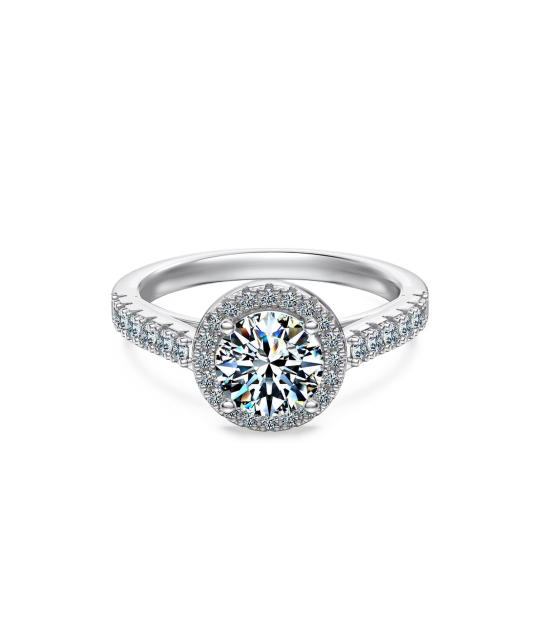 Серебряное кольцо с муассанитами 1.2ct