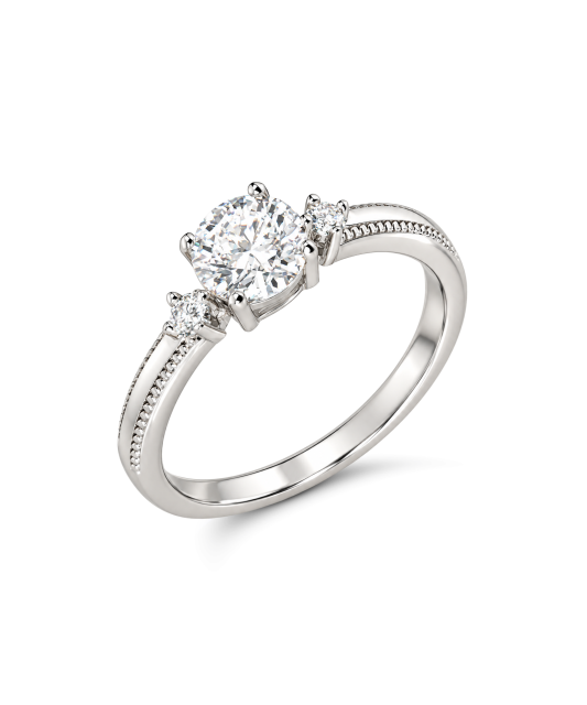 Серебряное кольцо с муассанитами 1 карат