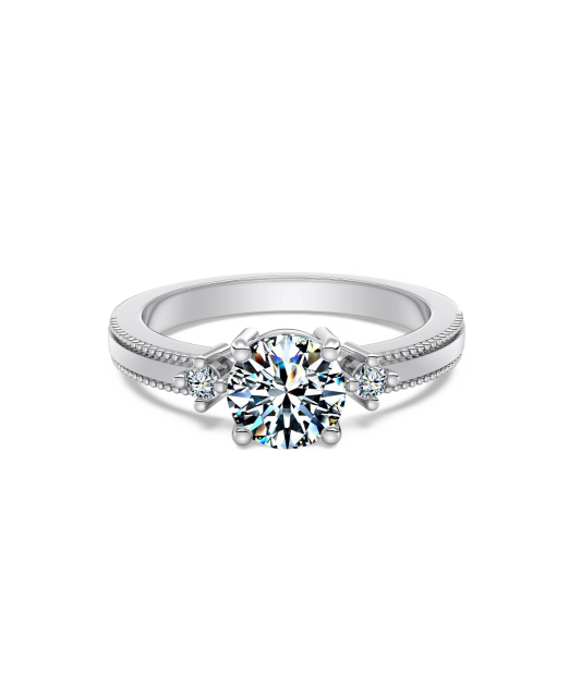 Серебряное кольцо с муассанитами 1 карат