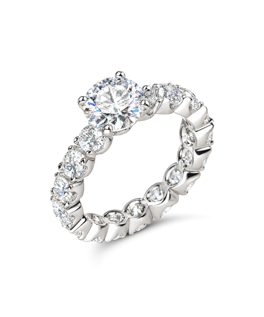 Серебряное кольцо с муассанитами 4.6ct