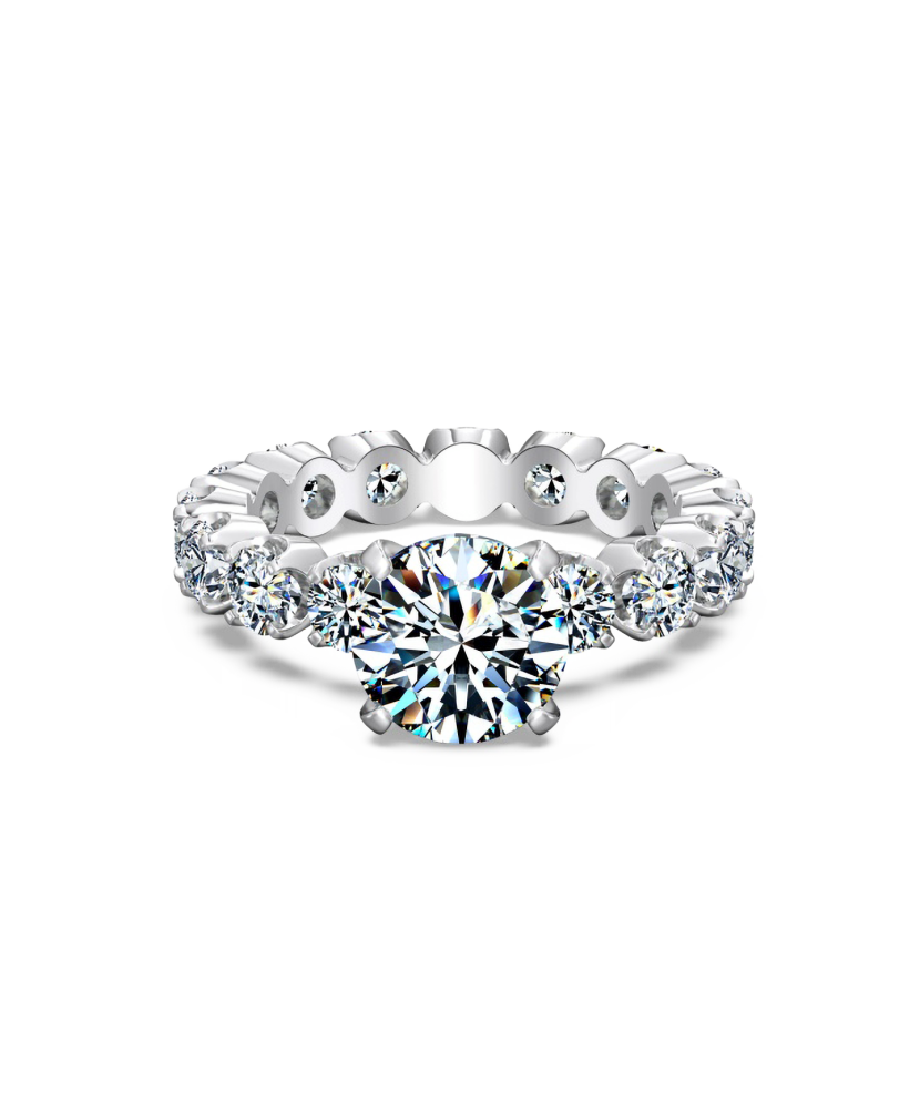 Серебряное кольцо с муассанитами 4.6ct