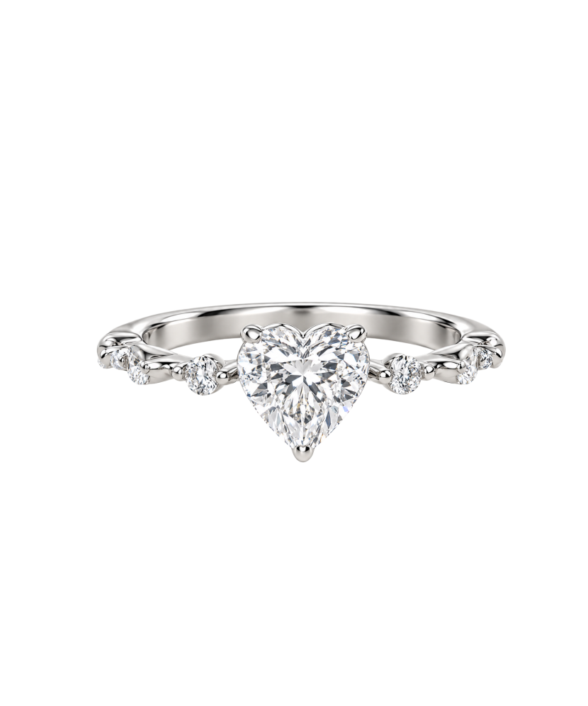 Hõbedast sõrmus moissaniitidega “Süda” 1.2ct