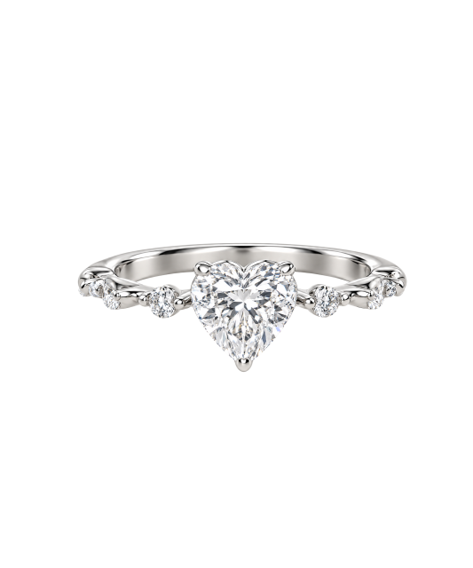 Серебряное кольцо с муассанитами «Сердечко» 1.2ct