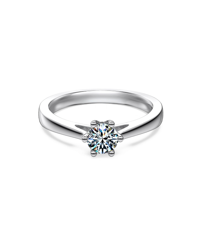 Hõbedast sõrmus moissaniidiga 0.5ct