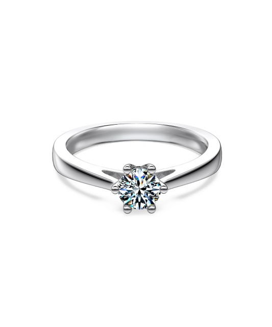 Серебряное кольцо с муассанитом 0.5ct