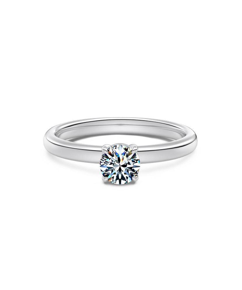 Серебряное кольцо с муассанитом 1ct