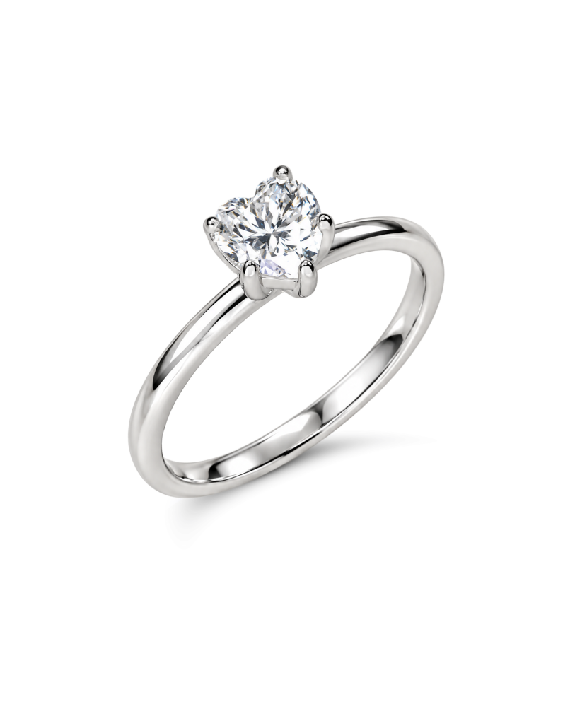 Hõbedast sõrmus moissaniidiga “Süda” 0.5ct