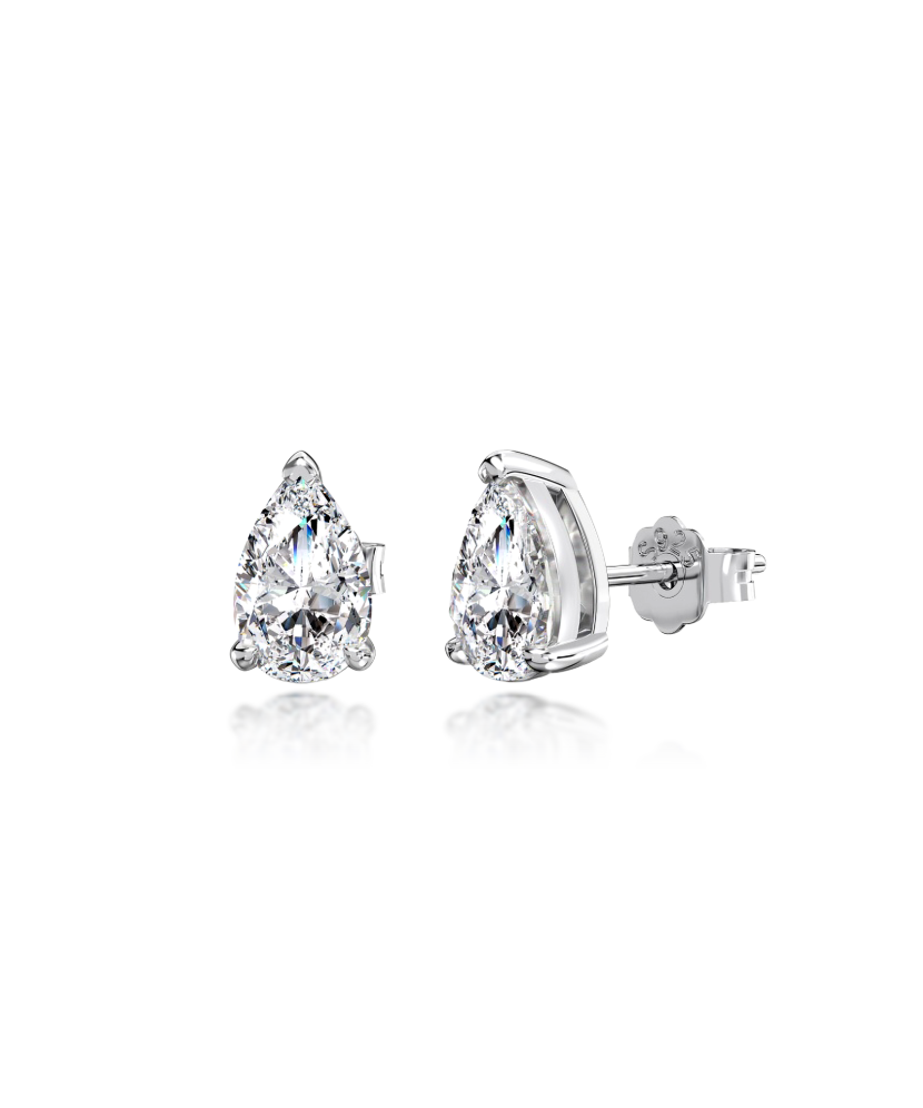 Серебряные серьги с муассанитами 2ct