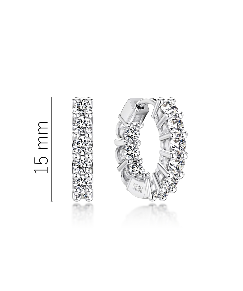 Hõbedast kõrvarõngad moissaniitidega 1.26ct