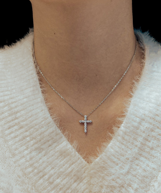 Hõbedane kett moissaniidist ripatsiga 0.44ct