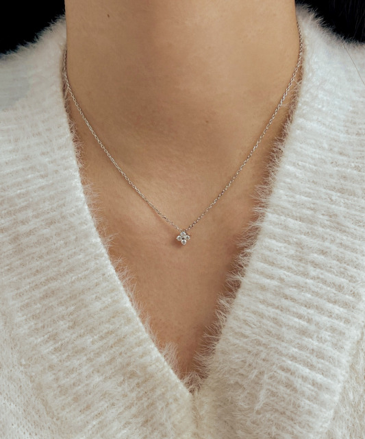 Hõbedane kett moissaniidist ripatsiga 0.18ct