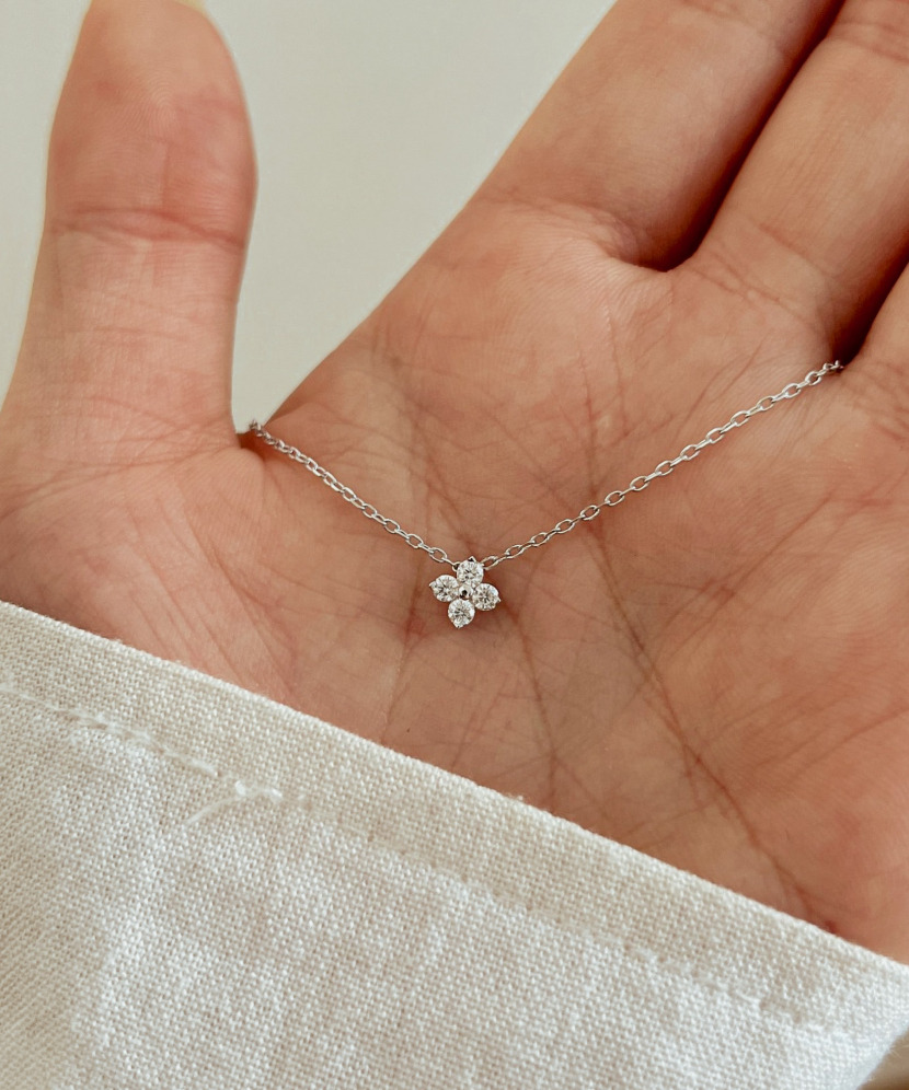 Hõbedane kett moissaniidist ripatsiga 0.18ct